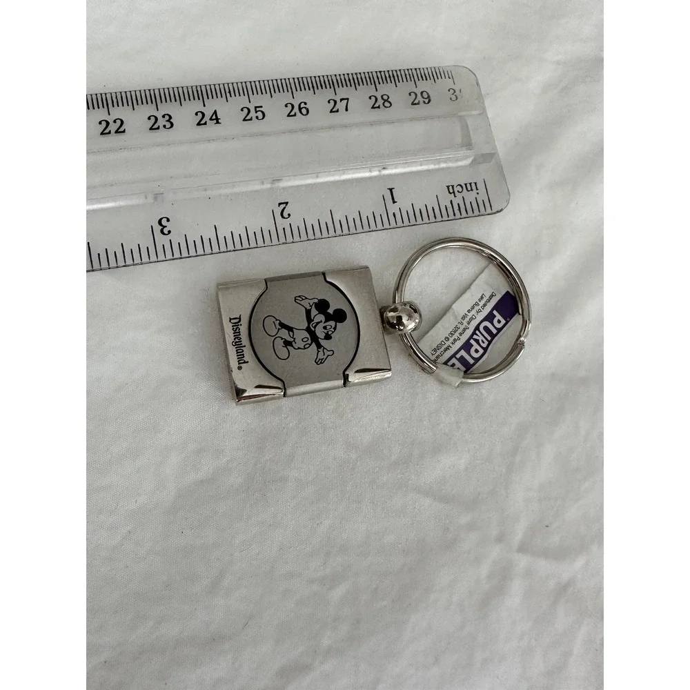 Disney Mickey Mouse keychain Silver Black Tags Metal